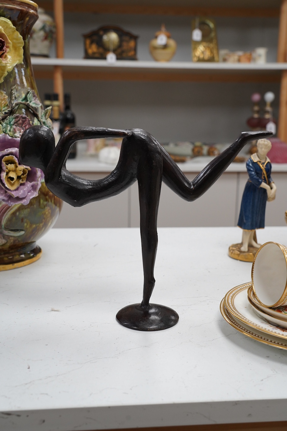 A modern bronze figure, 22cm tall. Condition - good